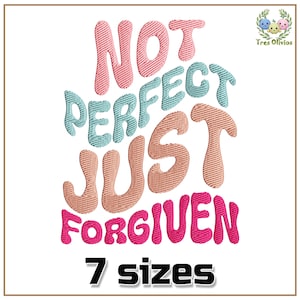 Forgiven Christian Quote Machine Embroidery Design, Religious Saying embroidery, Retro, Jesus Christ, Vintage, Prayer 4x4 pes dst hus jef