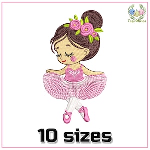 Baby Ballerina Machine Embroidery Design, Ballet Dancer Girl design, Toddler, Cute, Nursery Decor, mini embroidery pes dst hus jef