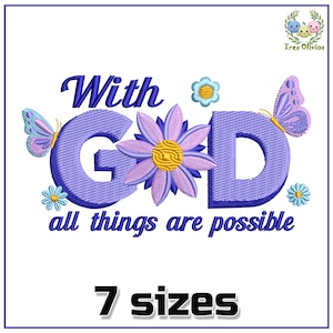 Christian Saying Machine Embroidery Design, Modern embroidery Florals, God embroidery, Vintage, Jesus Christ, Prayer 4x4 pes dst hus jef