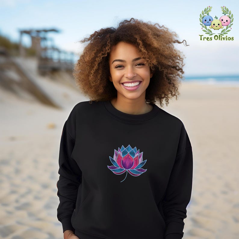 Lotus Flower Machine Embroidery Design, Bright Floral Pattern 4x4 Pes ...