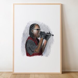 Singing person wall art, Singer rapper drawing