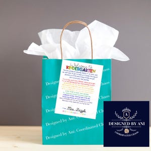Étiquettes de sac cadeau de bienvenue pour la maternelle - téléchargement numérique - 4 et 6 par page