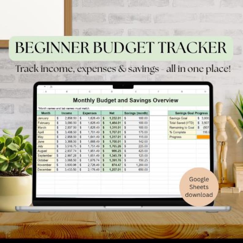 Beginner Budget Tracker Google Sheets Template (digital Download) - Etsy