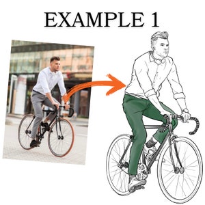 Custom Cycling Illustration Your Own Hand-Drawn Digital Cyclist Portrait 画像 6
