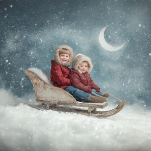 Fine Art Winter Snowy Sleigh Digital Backdrop! Winter backdrop, Sleigh backdrop, Christmas backdrop, Snow backdrop,