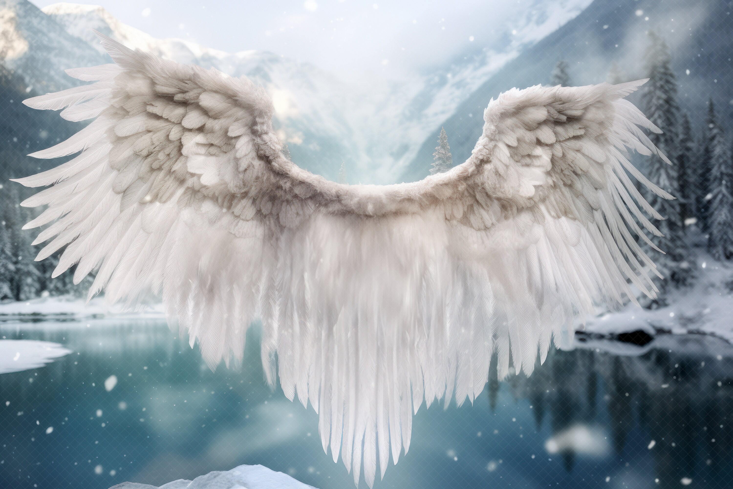 Angel by the Icy Lake Digital Backdrop! Wing Backdrop, Angel Wing ...