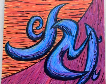 curvilinear carve at dusk, original art