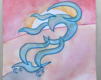 curvilinear sunset cruise, original art