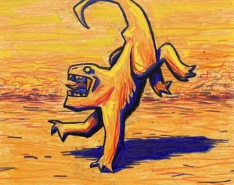 beastform one foot down, original art