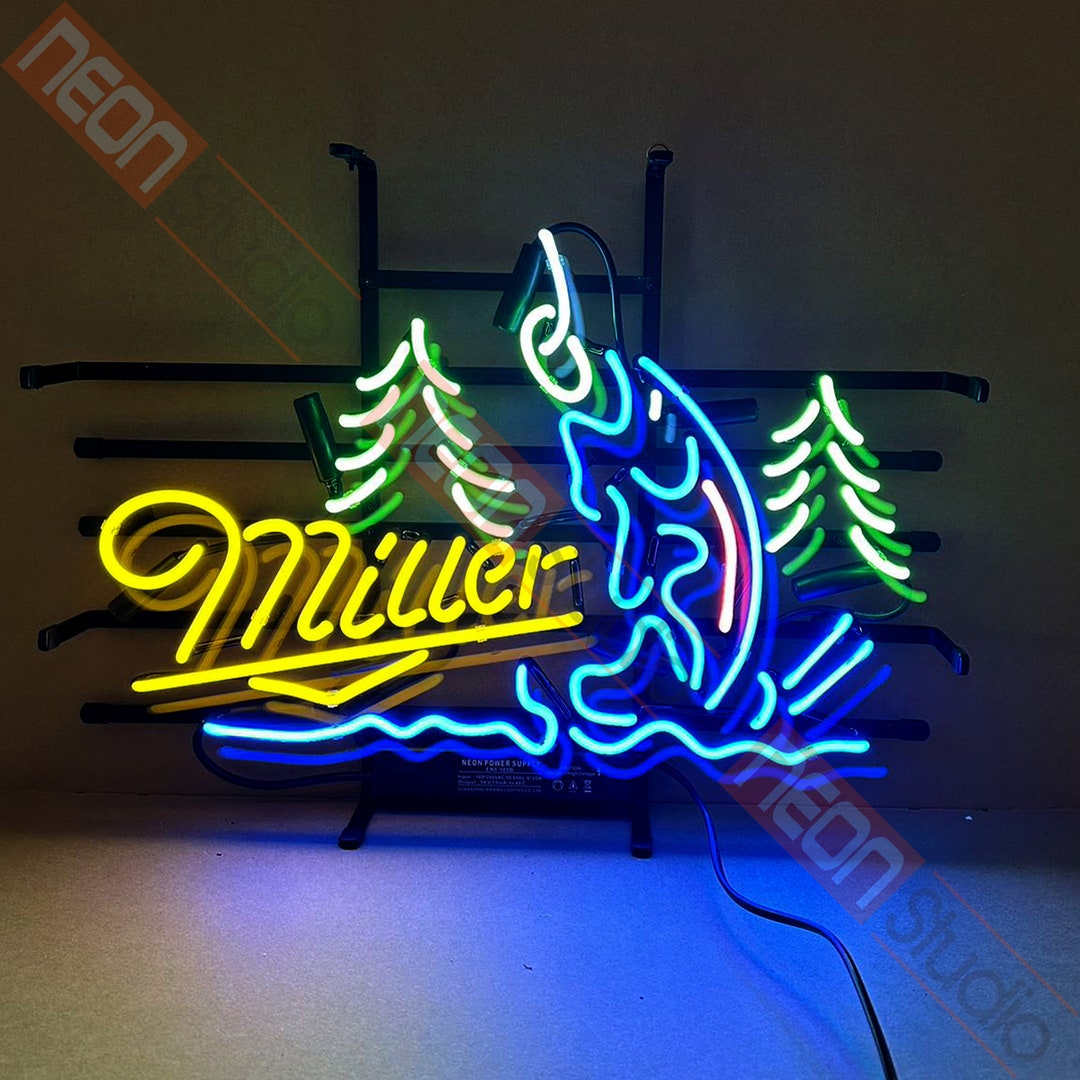 19x15custom Neon Beer Light Sign Miller Lite Real Etsy UK