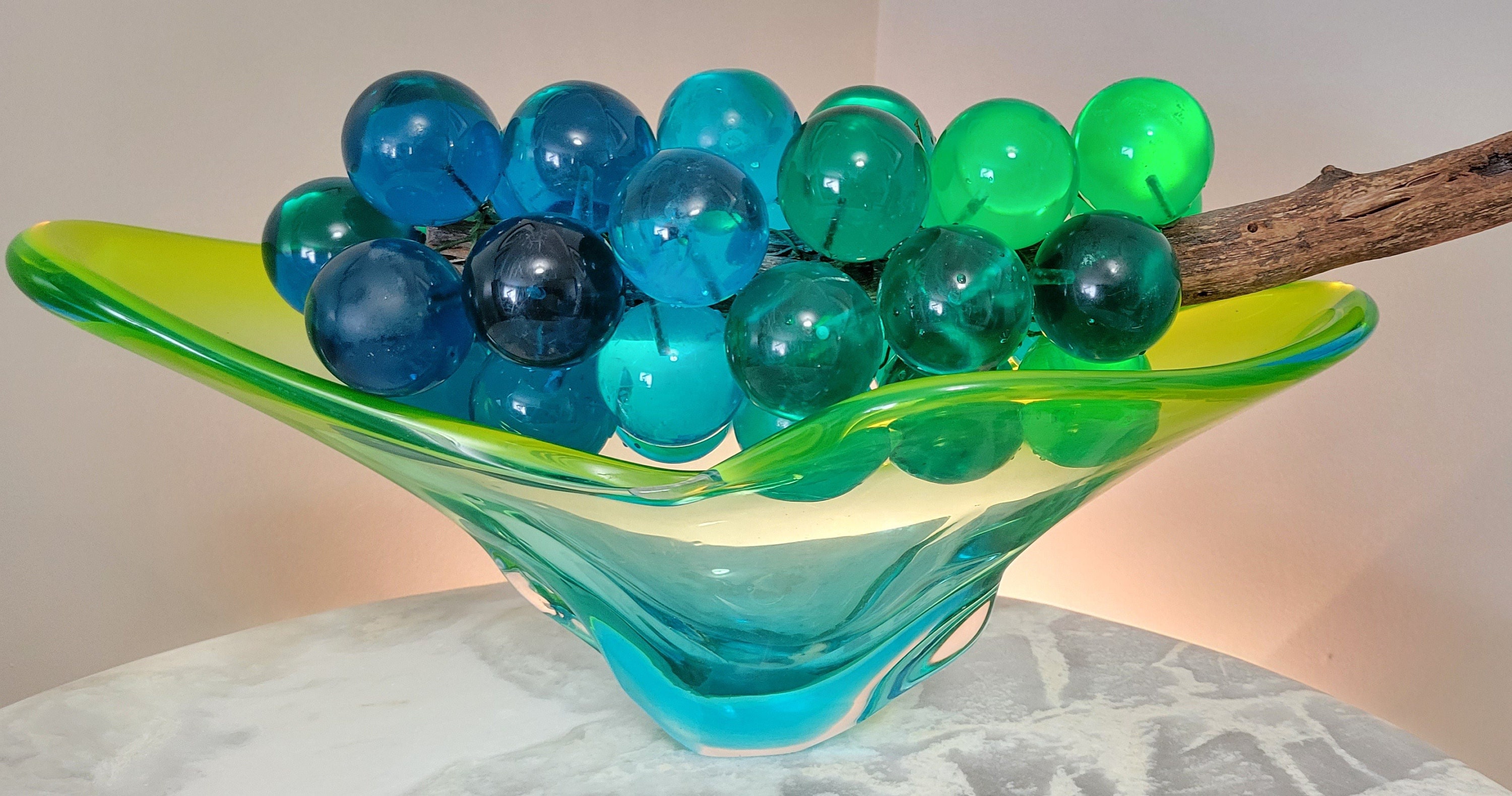 Grape Turquoise Color Mid Century Grapes From the 60's Large Cluster, Custom Made With Shades ...