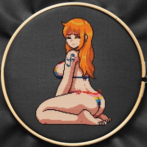 Nami Cross Stitch Pattern Embroidery Anime Cross stitch Sexy Anime Girl Pattern Cross sittch PDF Download
