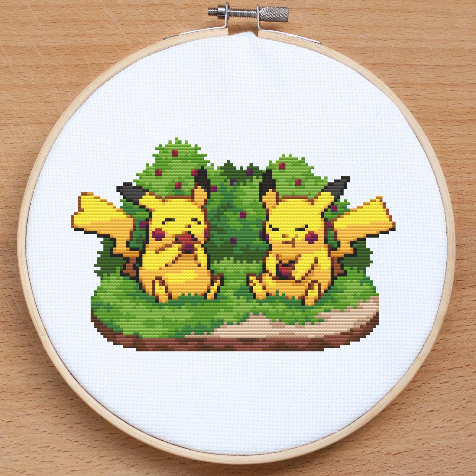 ポケモン ピカチュウ カップル クロスステッチ ポケモン 刺繍