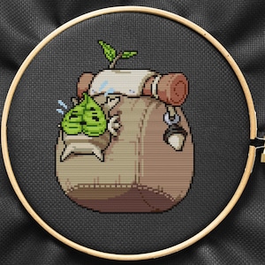 Korok Backpack Cross Stitch The Legend of Zelda Pattern Embroidery Tears of the kingdom Pattern Korok Easy Cross Stitch PDF Download