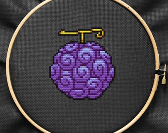 One Piece/gomu Gomu No Mi /2 Design Together/ Cross Stitch Pattern