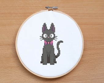 Jiji Cross Stitch Pattern Kiki Delivery Service Easy Pattern Embroidery Cat Pattern Studio Ghibli Cross stitch PDF  Download