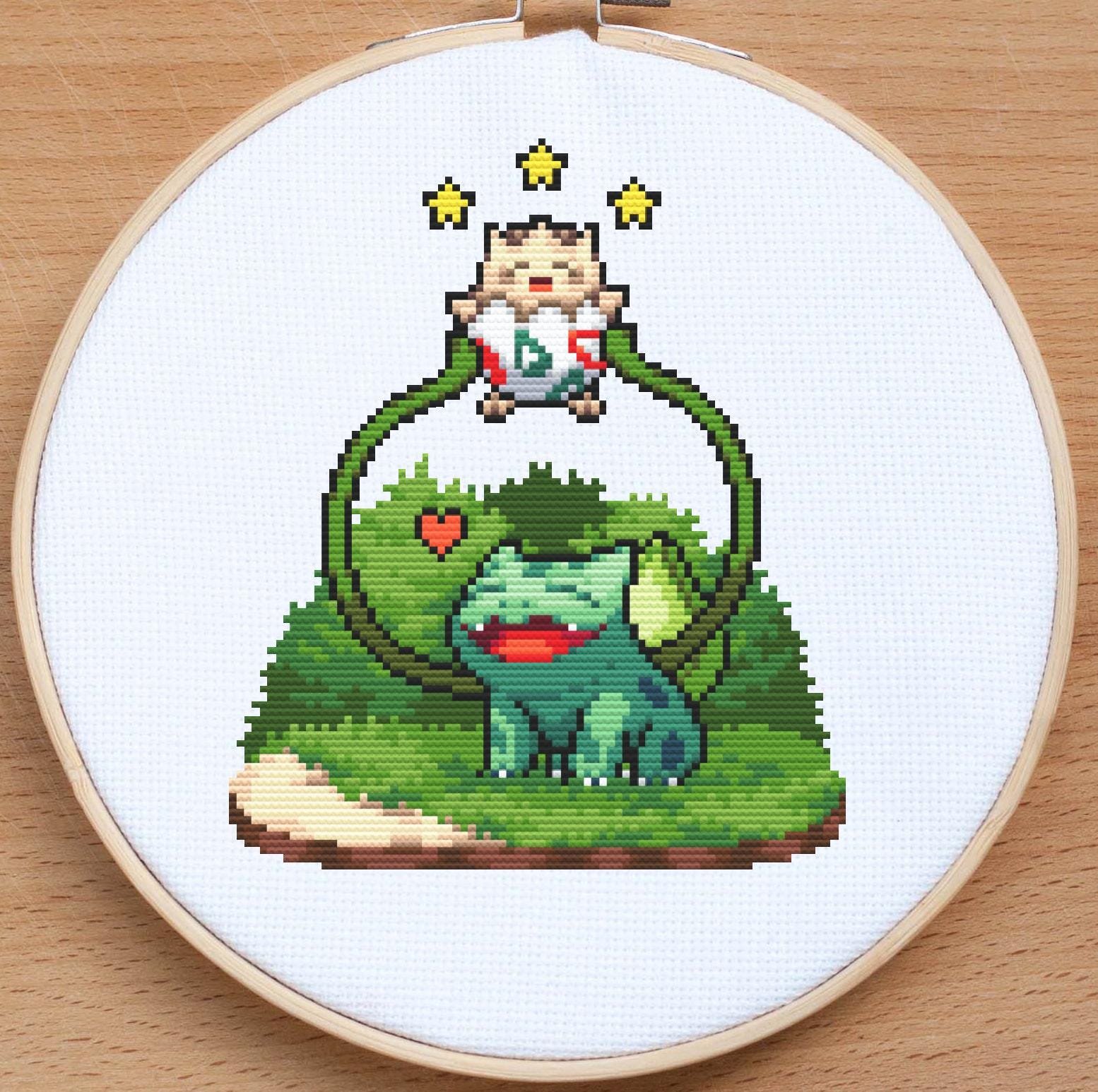 ★レア★#.02 フシギダネ ポケモン ステッチタッチ シールダス フシギダネ ポケモン クロスステッチ トゲピー ポケモン パターン 簡単