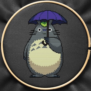 Totoro Cross Stitch Pattern Anime Totoro Easy Embroidery Studio Ghibli Pattern  Cross stitch Easy PDF