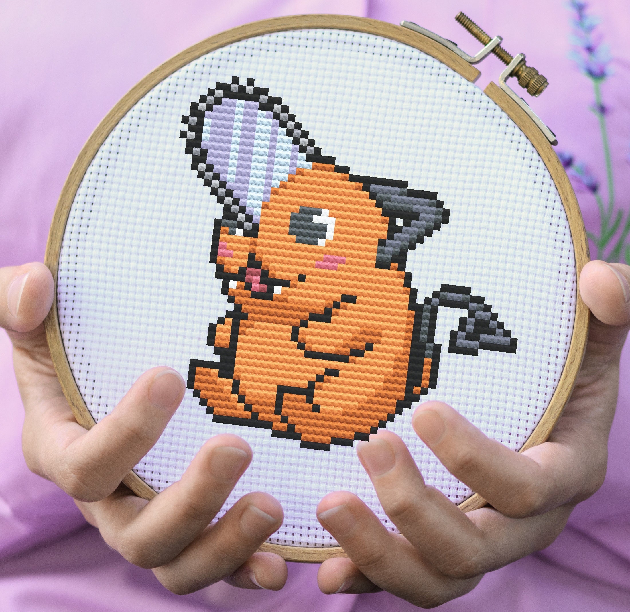 ポチタのクロスステッチパターン：チェンソーマンアニメ刺繍（PDF