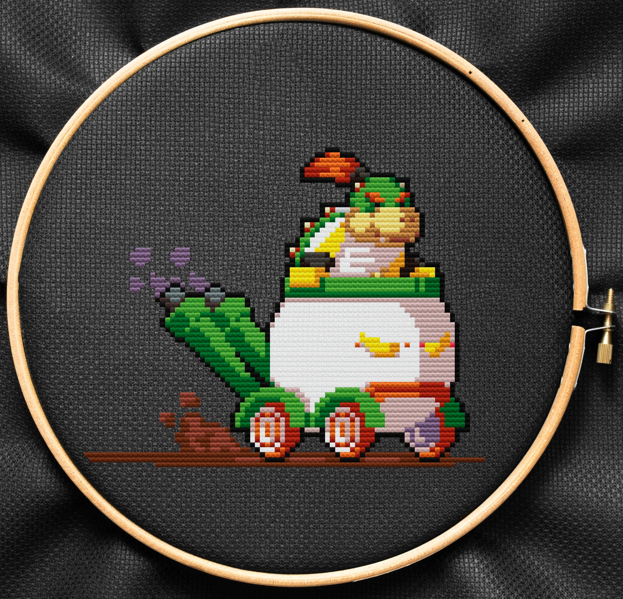 スーパーマリオ クロスステッチ クッパJrパターン刺繍 簡単なマリオ