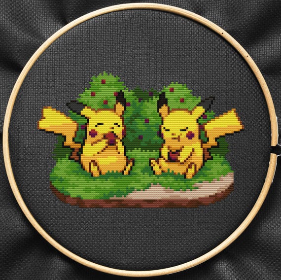 ポケモン ピカチュウ カップル クロスステッチ ポケモン 刺繍
