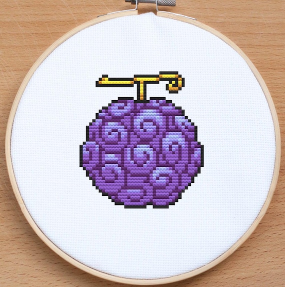 悪魔の実のクロスステッチパターンアニメ海賊刺繍アニメピクセルアート