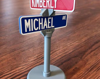 Custom Personalized Street Signs with Stand - Choose Text, Color & # of Signs! -Customized Desk Display Gift With Personal Name/Saying/Quote