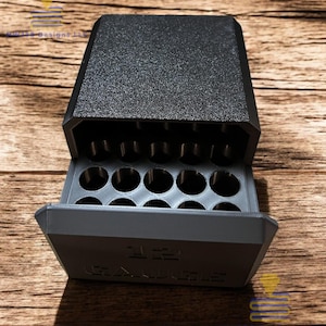 Estuche deslizante para munición: cartuchos de escopeta calibre 12 de 2 3/4" o 3" de largo, 25 rondas, estuche para guardar munición, 25 balas, varios colores disponibles.