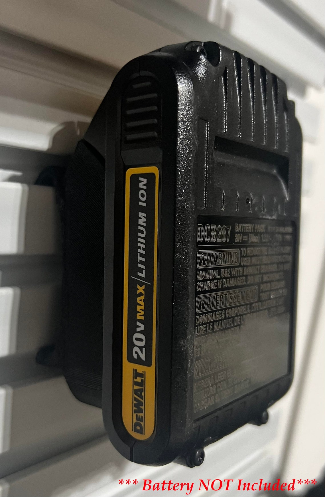 Dewalt 20V Battery Holder Mount for Rubbermaid Fasttrack Garage Wall ...