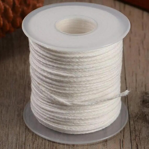 Mèches De Bougie En Coton Naturel - 61 M Avec Supports Métalliques - Pour Bougies DIY, Cire D'Abeille, Soja, Gel