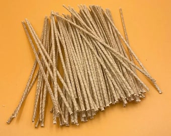 Candle Wicks, 100Pcs, Various Sizes, Waxed Cotton, Smokeless Woven Soy Oil Wax Core Essential, DIY Beeswax Paraffin Craft Making Accessories