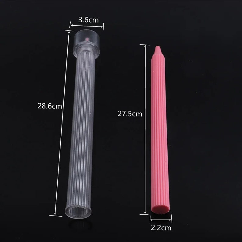 Long Pole Stripe Cylindrical Candle Mold, Transparent Acrylic Plastic ...
