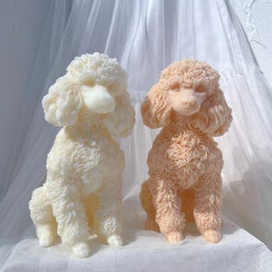 Poodle Puppy Candle Mold, Silicone, Dog-Shaped Soy Wax Molding, Resin Crafts, Home Decoration Ornaments, Pet Animal Theme Crafting Accessory
