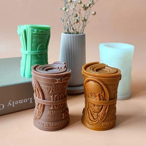 Stampo in silicone per candele a forma di dollaro, per uso alimentare, modello di denaro facile da sformare, per candele fatte a mano fai da te, forniture per fusione di cera, decorazione per torte, regalo