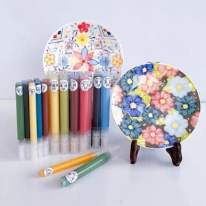 Underglaze Marker Pen, Various Colors, Medium High Temperature Firing Pottery Paint, DIY Ceramics Clay Mugs Plates Bowls Tiles Hand Painting