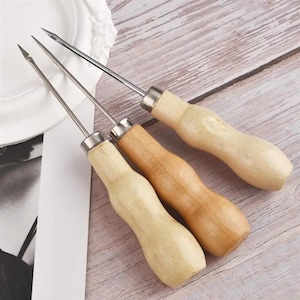 Herramienta perforadora para hacer velas, mango de madera, varios tamaños, perforadora de conos con agujeros redondos, taladro manual para hacer moldes de silicona para mechas aromáticas, kits de perforación.