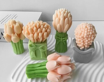 Stampo a Forma di Tulipano, 2 Pezzi Stampi per Candele a Forma di Tulipano, Stampi per Candele in Silicone per Realizzare Candeles, fai da te in Resina, Decorazioni per Torte Fondente