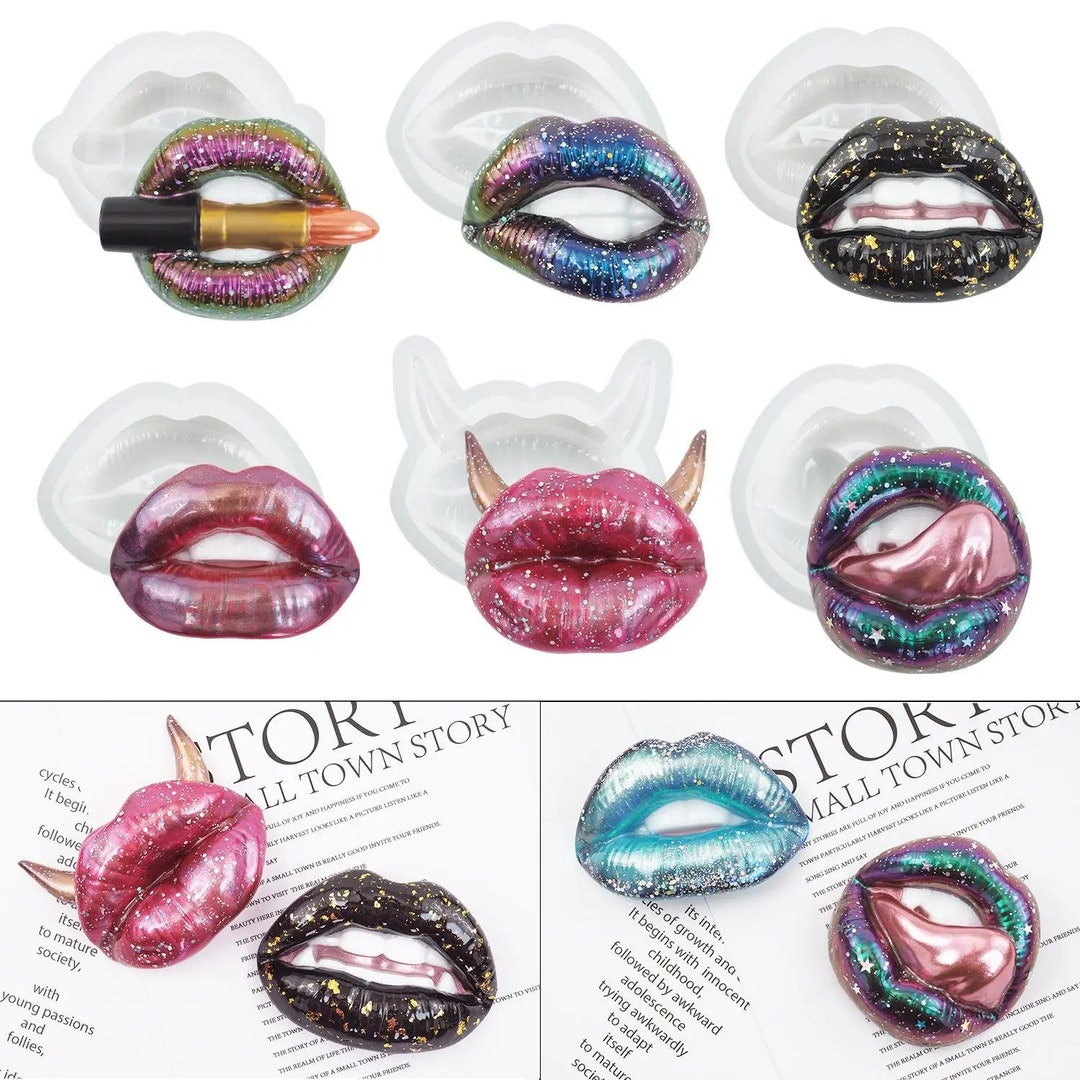 3D Lady Lip Silicone Mold, Epoxy Resin Mouth Shaped Mold, Assorted
