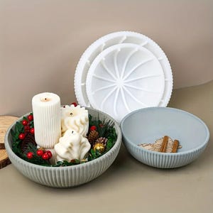 Molde para portavelas de silicona, multiusos, para hacer macetas decorativas de cemento para flores y suculentas, almacenamiento de resina epoxi y decoración del hogar.