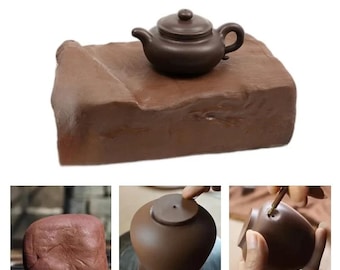 Yixing Lila Ton Rohstoff, 500g/100og, Sand Schlamm, DIY Keramik Herstellung, Sculpting Tee Set Topf Brennen Zubehör Hand Moulding Carving Kit