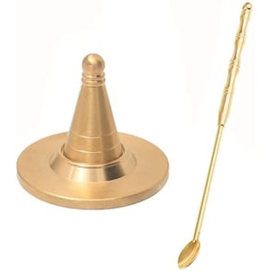 Set da 3 pezzi, stampo per coni di incenso con base e cucchiaio, materiale in ottone resistente, per la produzione di incenso, accessori per aromaterapia, decorazione per la casa