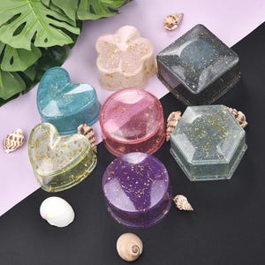 Schmuck Aufbewahrungsbox Form, Silikon, Herz Runde Quadrat Oval Multi-Shape Epoxy UV Harz Organizer machen, DIY Haus funktionales Dekorationswerkzeug