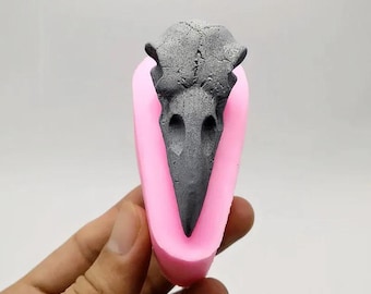 Small Crow Skull Silicone Molds, DIY Resin Gypsum Casting, Halloween Decoration, Party Gothic Décor Wildlife Craft, Spooky Gift Making Tools