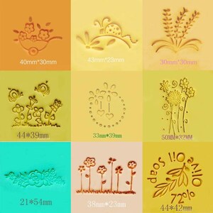 Harszeepstempel, bloemen, plantenpatroon, voor doe-het-zelvers Handgemaakte zeep, koekjes maken, hulpmiddel voor handmatig afdrukken, aangepast ontwerp, markering, gravure