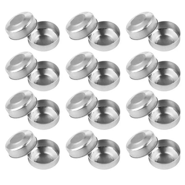 100 pièces rondes en aluminium pour bougies chauffe-plat, récipients vides pour bougies chauffe-plat, boîtes vides pour bougies chauffe-plat, étui vide pour la fabrication de bougies, pots de cire de bougie