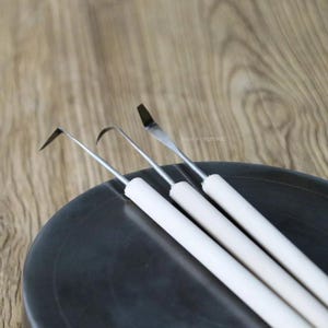 Purple Clay Teapot Turning Tool, 1-3pcs Stainless Steel Head, for DIY Handmade Ceramic Model, Teapot Body, Lid, Knob Carving, Trimming Tool