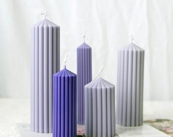 Striped Cylindrical Candle Mold, Transparent Plastic, Hand Taper Column DIY Aroma Making Tool, Resin Craft, Wax Ornament Casting, Home Decor