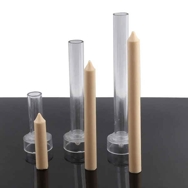 Moule pour bougies d'église à faire soi-même, kit de fabrication de bougies cylindriques longues, Moule pour chandelles en plastique acrylique, bougie crayon faite main à faire soi-même