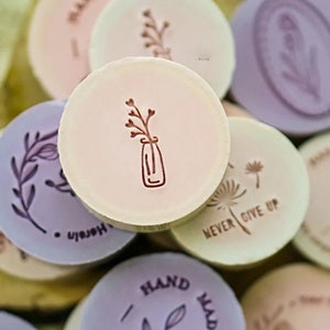 Amor, carimbo de sabonete acrílico de plantas, relevo natural, modelo fácil de usar, para sabonete artesanal DIY, acessórios de impressão, logotipo personalizado, design