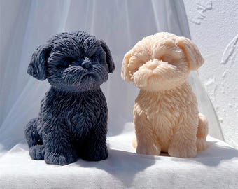 Sitting Shih Tzu Puppy Silicone Mold, Dog Shape Candle Making